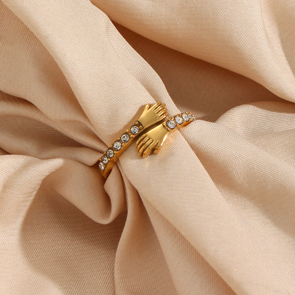 Hug Gold Ring - Adjustable