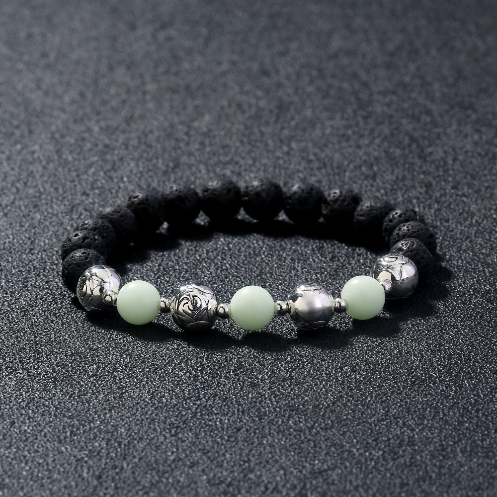 Luminous Black Volcanic Stone Bracelet