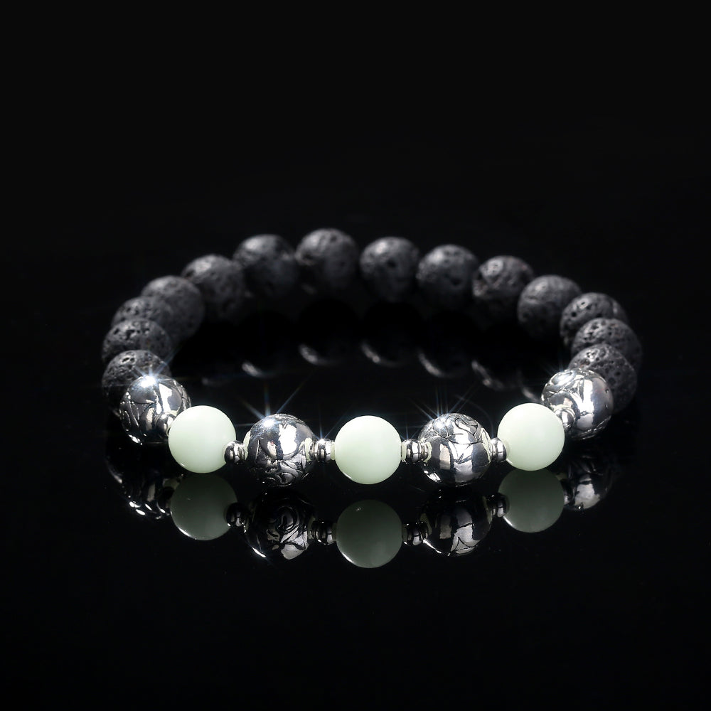 Luminous Black Volcanic Stone Bracelet