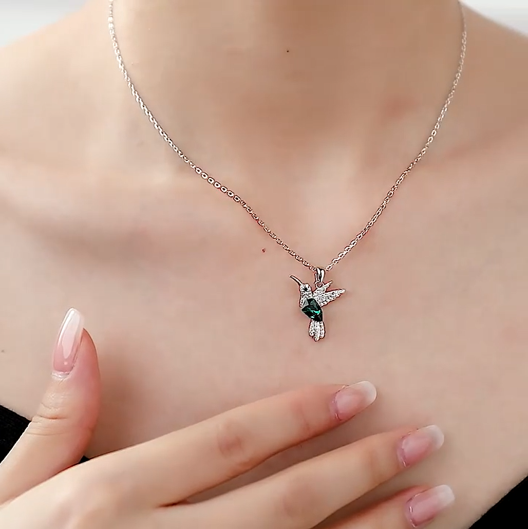 Hummingbird Necklace - Sterling Silver