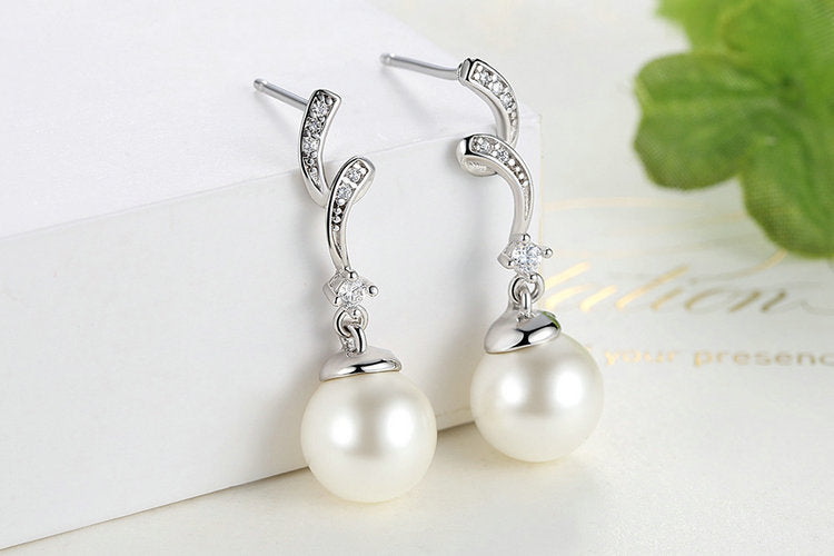 Silver Serenity Freshwater Pearl Earrings