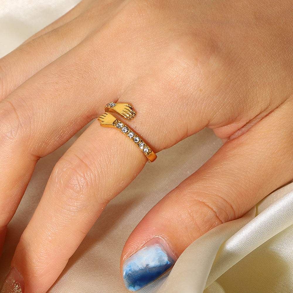 Hug Gold Ring - Adjustable