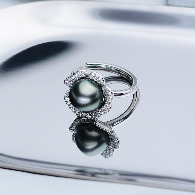 Classic Elegance Gift (Heart Necklace + Black Pearl Ring)