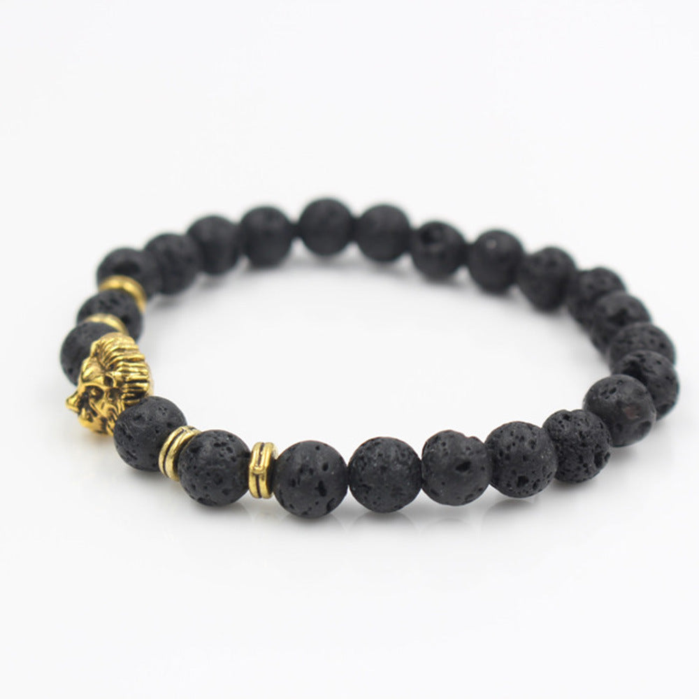 Lion Volcanic Stone Bracelet