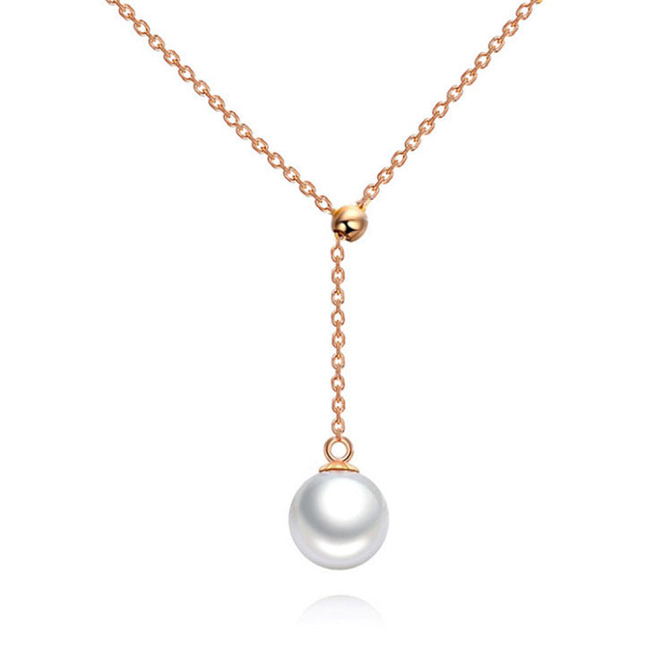 Long Y-shaped Pearl Necklace