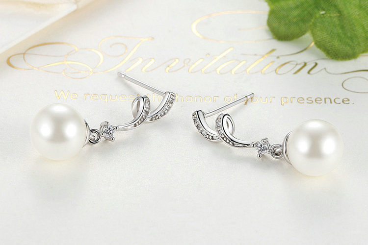 Silver Serenity Freshwater Pearl Earrings