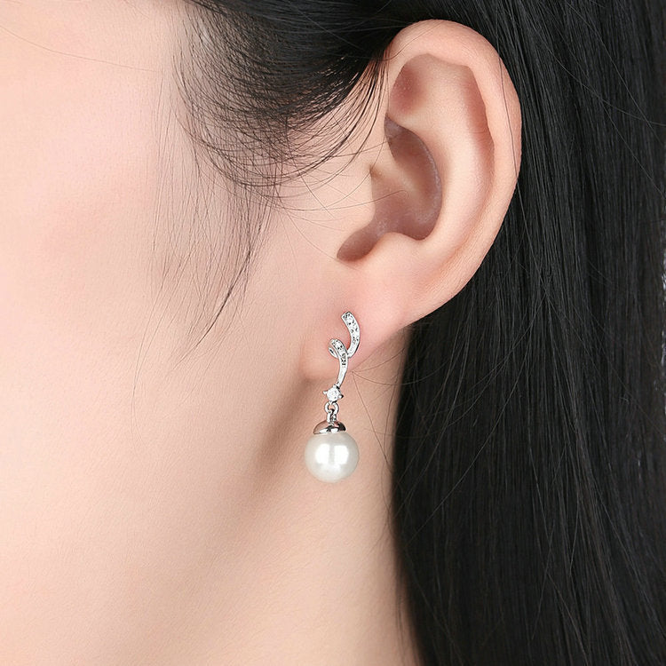 Silver Serenity Freshwater Pearl Earrings