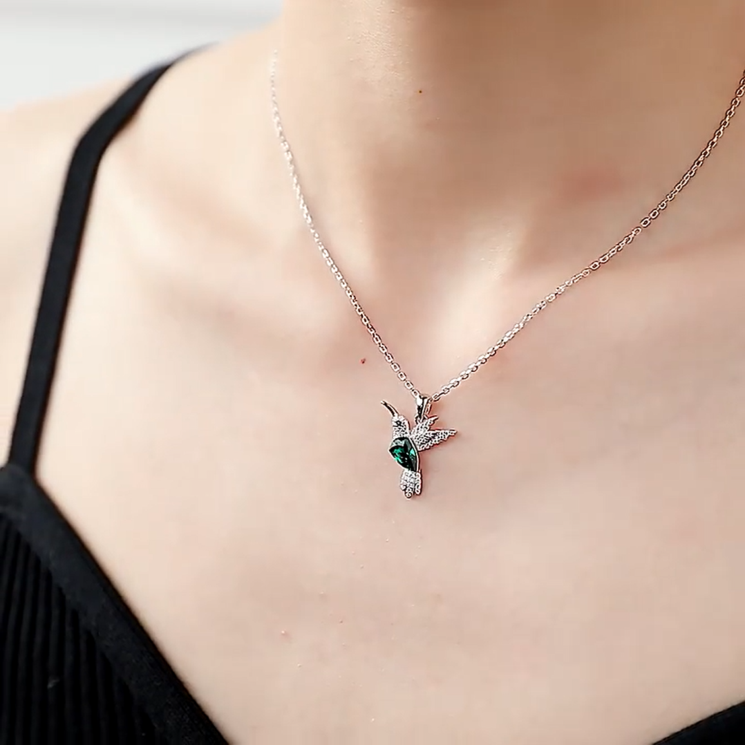 Hummingbird Necklace - Sterling Silver