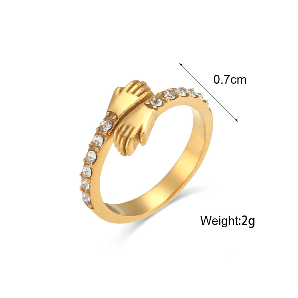 Hug Gold Ring - Adjustable