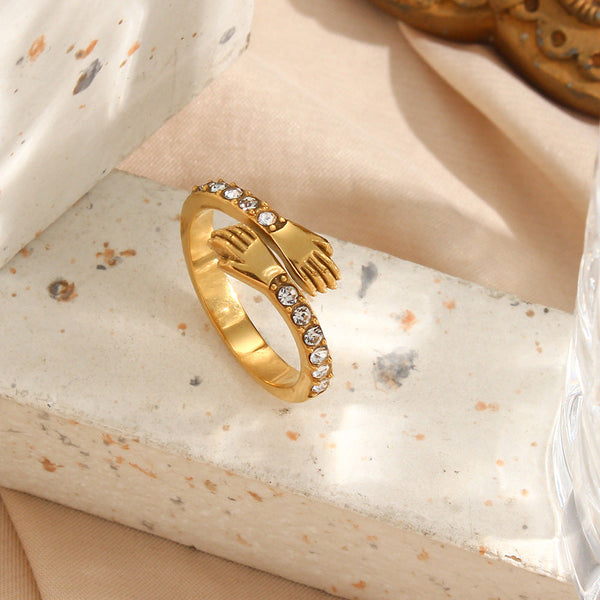 Hug Gold Ring - Adjustable