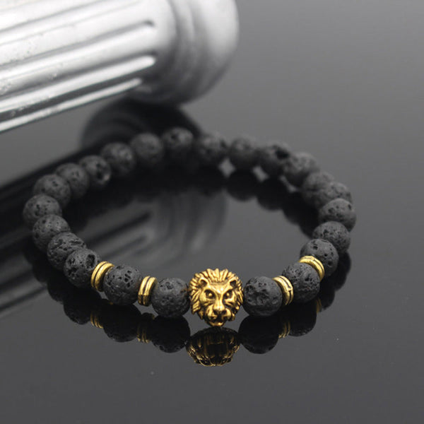 Lion Volcanic Stone Bracelet