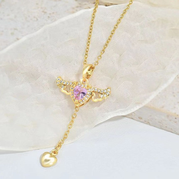 Angel Wings Necklace Gift (1 Silver + 1 Gold)