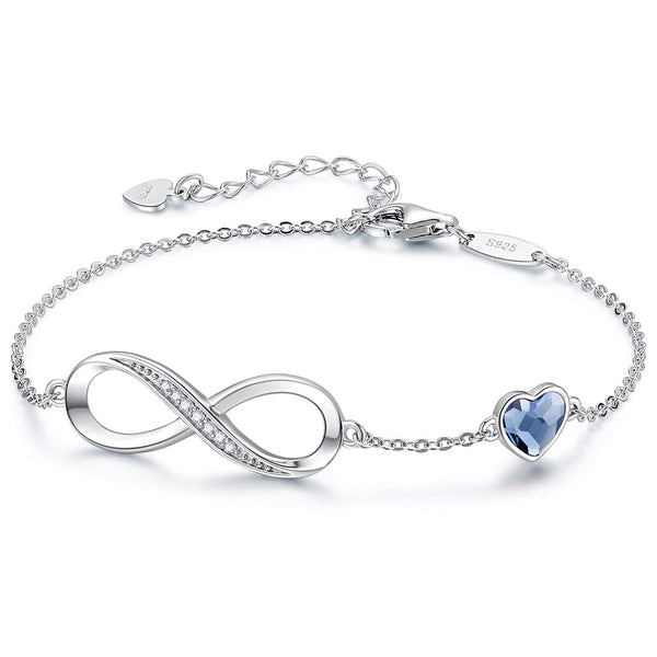 Infinity Bracelet - Sterling Silver with Extra Gemstones