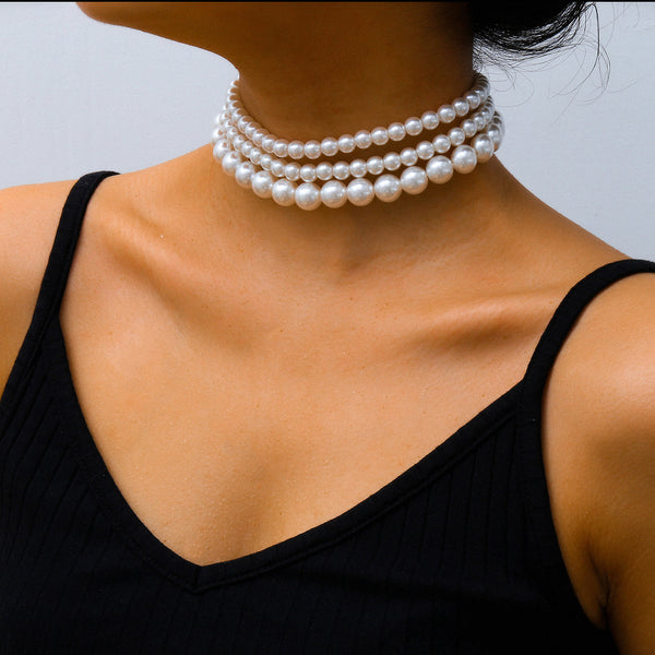 Multi-layered Pearl Choker