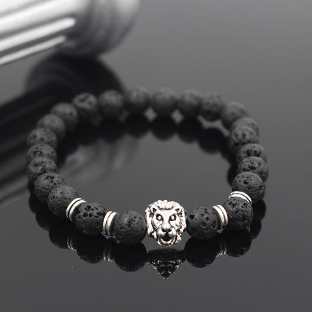 Lion Volcanic Stone Bracelet