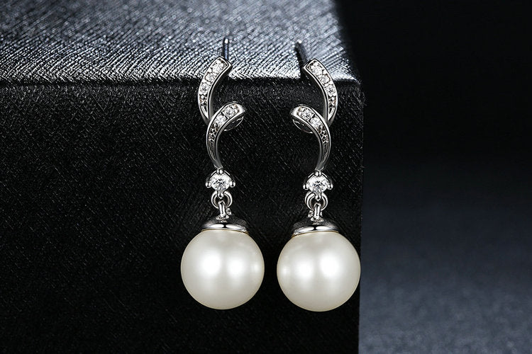 Silver Serenity Freshwater Pearl Earrings