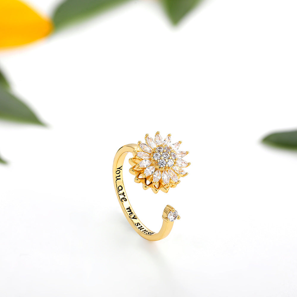 Sunflower Rotary Ring - Adjustable