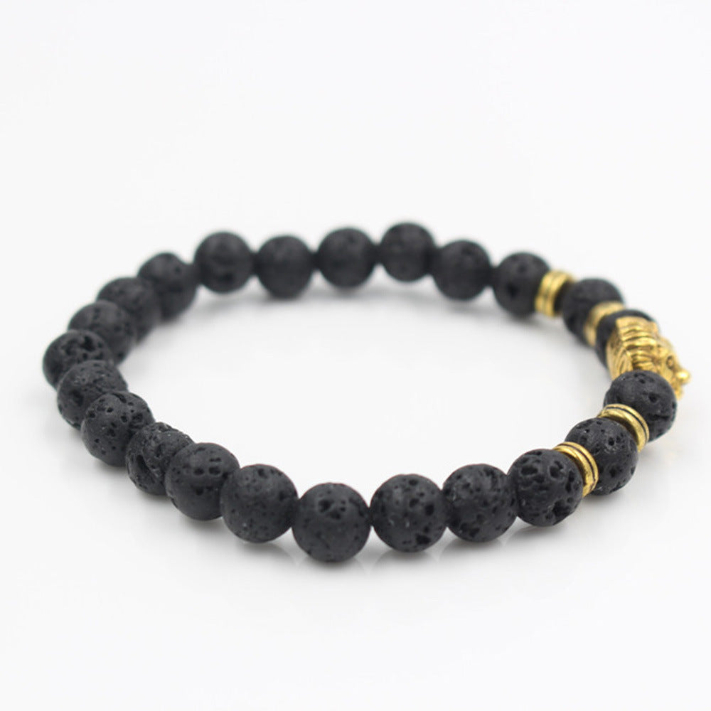 Lion Volcanic Stone Bracelet