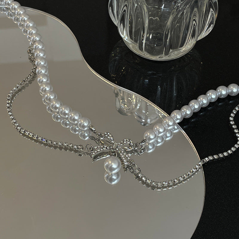 Bow Pearl Necklace