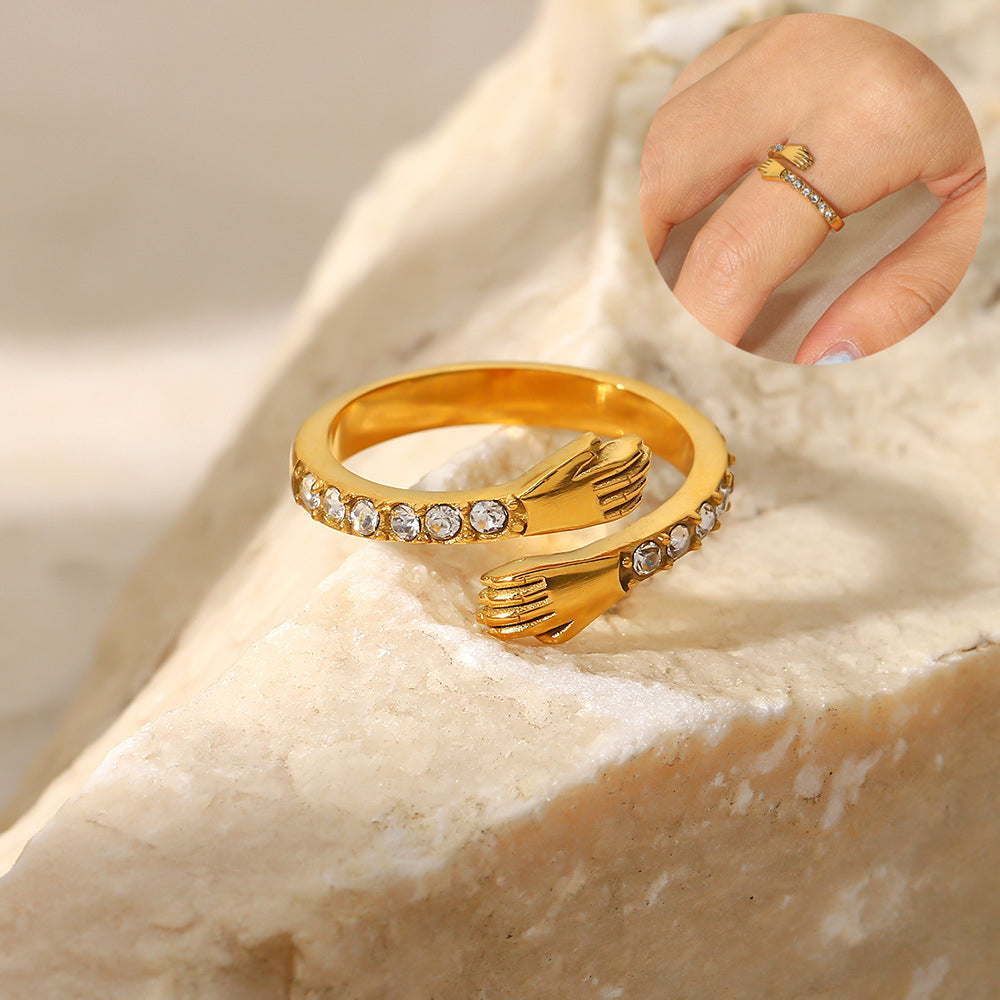 Hug Gold Ring - Adjustable