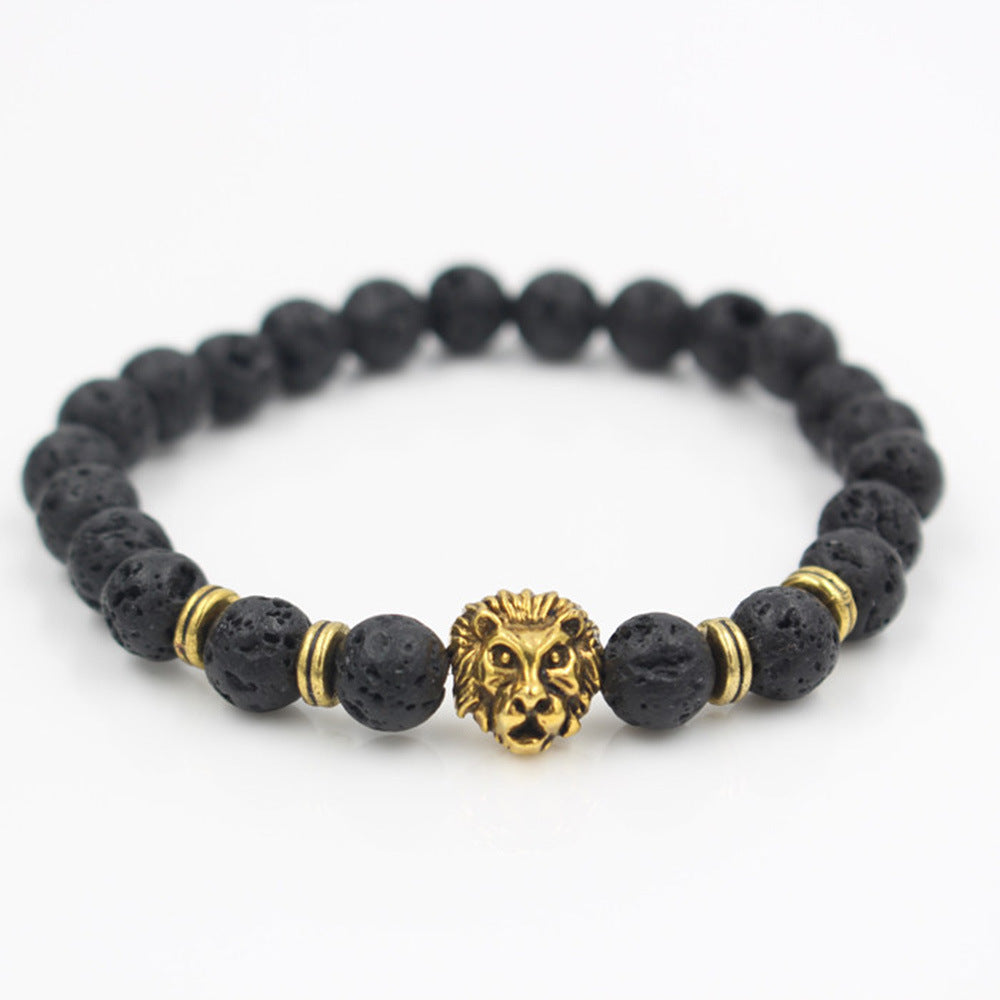 Lion Volcanic Stone Bracelet