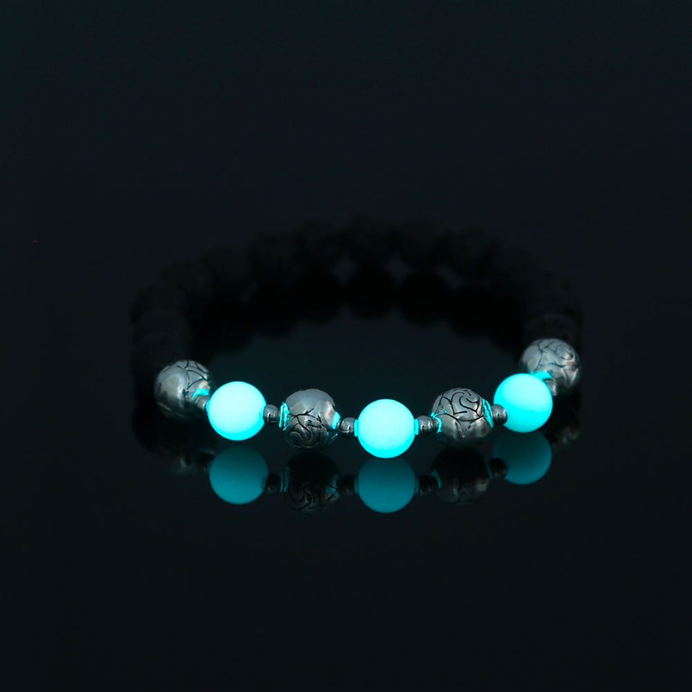 Luminous Black Volcanic Stone Bracelet