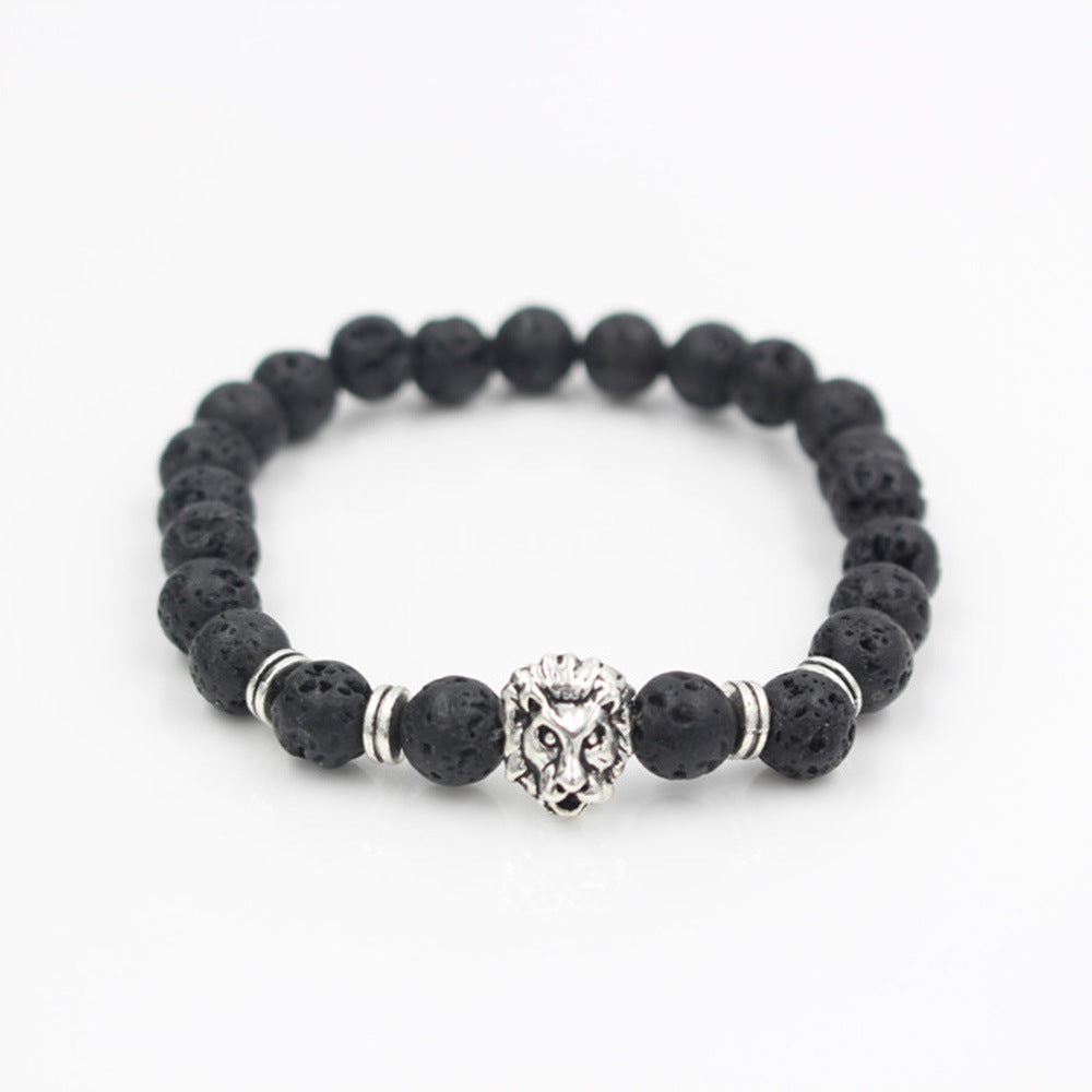 Lion Volcanic Stone Bracelet