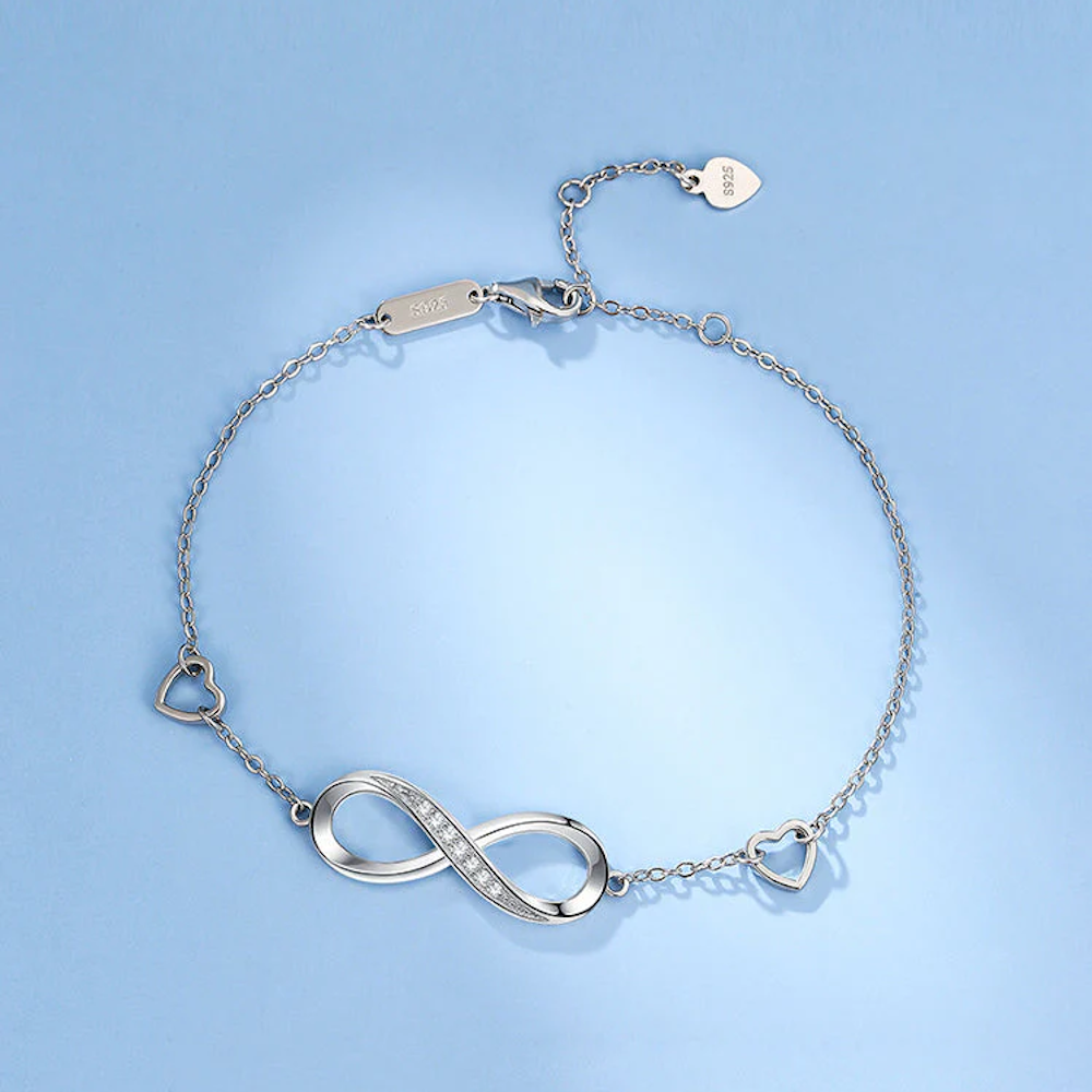 Infinity Bracelet with Hearts